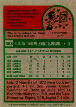 Luis Melendez  baseball card collectible - Main Image 2
