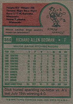 Dick Bosman  baseball card collectible - Main Image 2