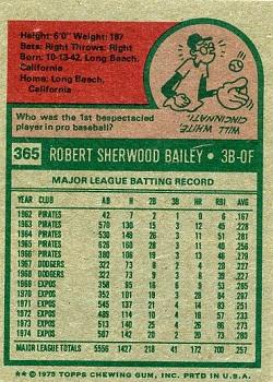 Bob Bailey  baseball card collectible - Main Image 2