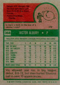 Vic Albury  baseball card collectible - Main Image 2