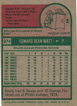 Eddie Watt  baseball card collectible - Main Image 2