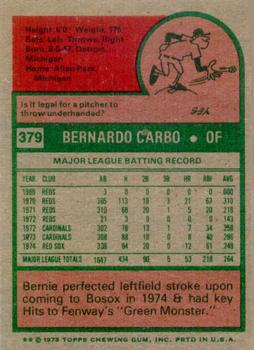 Bernie Carbo  baseball card collectible - Main Image 2