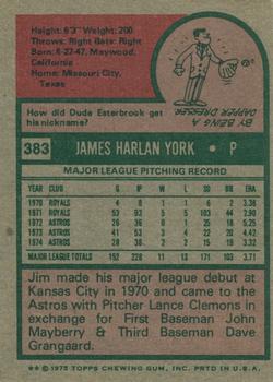 Jim York  baseball card collectible - Main Image 2