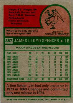 Jim Spencer  baseball card collectible - Main Image 2