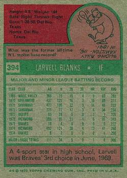 Larvell Blanks  baseball card collectible - Main Image 2