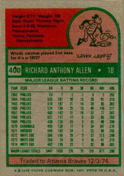 Dick Allen  baseball card collectible - Main Image 2