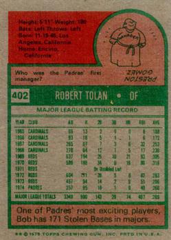 Bob Tolan  baseball card collectible - Main Image 2