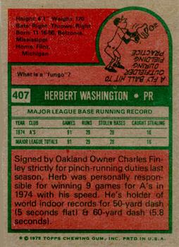 Herb Washington  baseball card collectible - Main Image 2