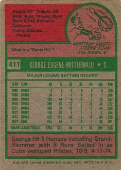 George Mitterwald  baseball card collectible - Main Image 2