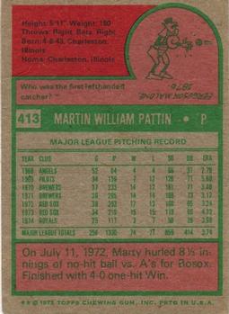Marty Pattin  baseball card collectible - Main Image 2