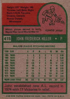 John Hiller  baseball card collectible - Main Image 2
