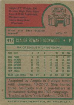 Skip Lockwood  baseball card collectible - Main Image 2
