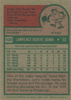 Larry Bowa  baseball card collectible - Main Image 2