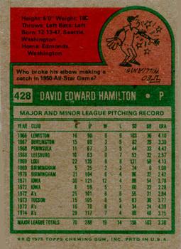 Dave Hamilton  baseball card collectible - Main Image 2
