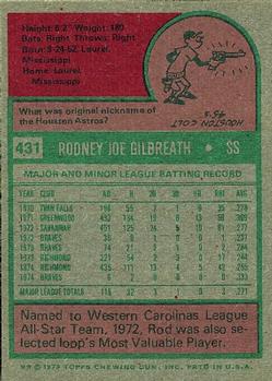 Rod Gilbreath  baseball card collectible - Main Image 2