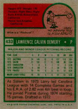 Larry Demery  baseball card collectible - Main Image 2