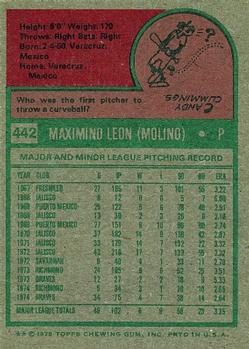 Maximino Leon  baseball card collectible - Main Image 2