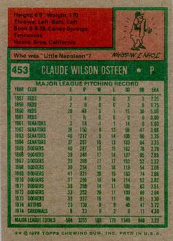 Claude Osteen  baseball card collectible - Main Image 2