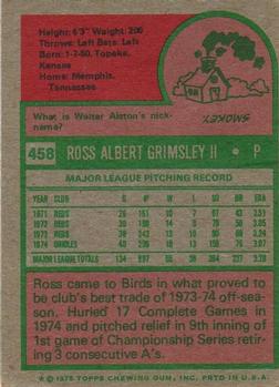Ross Grimsley  baseball card collectible - Main Image 2
