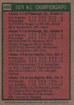 ’74 N.L. Championships  baseball card collectible - Main Image 2