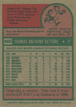 Tom Dettore  baseball card collectible - Main Image 2