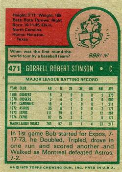 Bob Stinson  baseball card collectible - Main Image 2