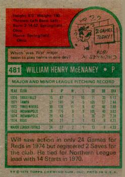 Will McEnaney  baseball card collectible - Main Image 2