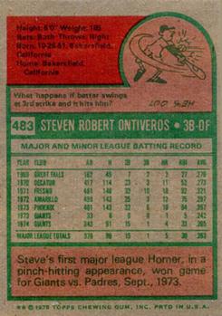 Steve Ontiveros  baseball card collectible - Main Image 2