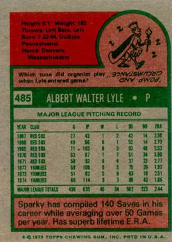 Sparky Lyle  baseball card collectible - Main Image 2