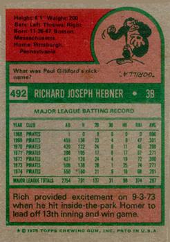 Rich Hebner  baseball card collectible - Main Image 2