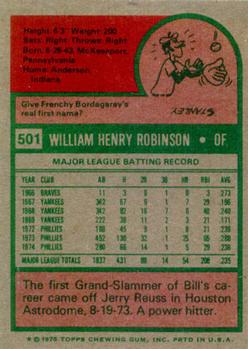 Bill Robinson  baseball card collectible - Main Image 2