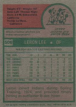 Leron Lee  baseball card collectible - Main Image 2