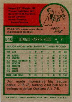 Don Hood  baseball card collectible - Main Image 2