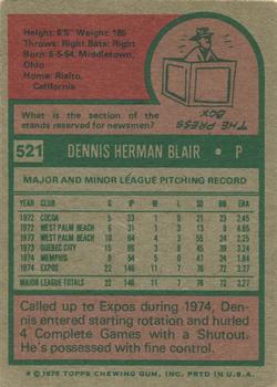 Dennis Blair  baseball card collectible - Main Image 2