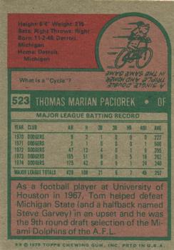 Tom Paciorek  baseball card collectible - Main Image 2