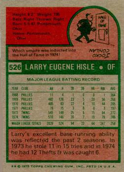 Larry Hisle  baseball card collectible - Main Image 2