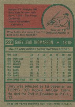 Gary Thomasson  baseball card collectible - Main Image 2