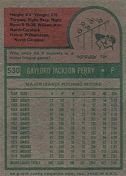 Gaylord Perry  baseball card collectible - Main Image 2