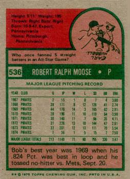 Bob Moose  baseball card collectible - Main Image 2