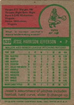 Jesse Jefferson  baseball card collectible - Main Image 2