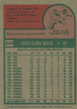 Lou Brock  baseball card collectible - Main Image 2