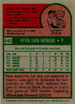 Pete Broberg  baseball card collectible - Main Image 2