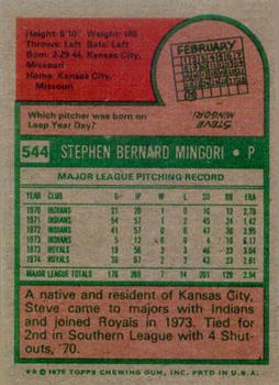 Steve Mingori  baseball card collectible - Main Image 2