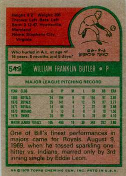Bill Butler  baseball card collectible - Main Image 2