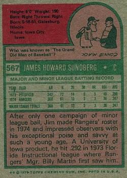 Jim Sundberg  baseball card collectible - Main Image 2