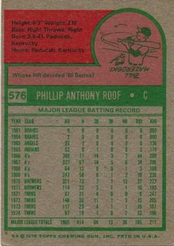 Phil Roof  baseball card collectible - Main Image 2