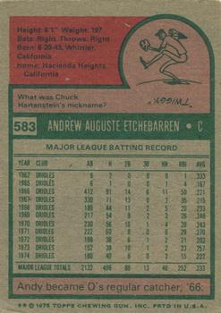 Andy Etchebarren  baseball card collectible - Main Image 2
