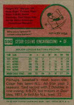 Cesar Cedeno  baseball card collectible - Main Image 2