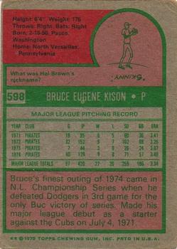 Bruce Kison  baseball card collectible - Main Image 2