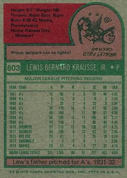 Lew Krausse  baseball card collectible - Main Image 2
